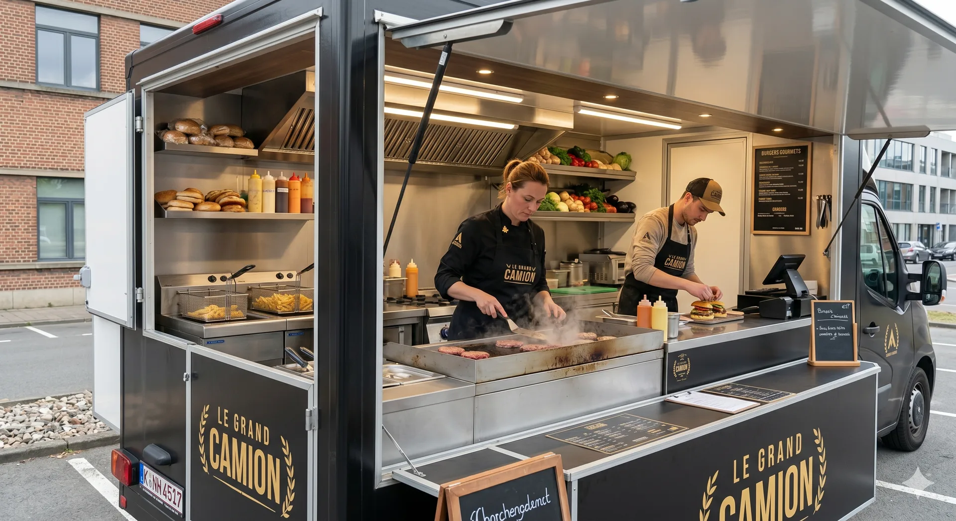 Plan Rouler : Une équipe de cuisine mobile gérant les réservations et paiements Stripe intégrés.